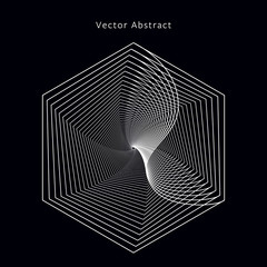 Wall Mural - abstract futuristic monochrome illustration. modern minimalistic hexagonal graphic element. eps8 vec