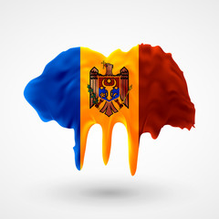 Wall Mural - vector isolated The flag of Moldova painted colors