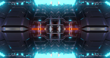 Poster - Abstract technology background, led and flickering particles. Animation of electric circuit signal with light glow and Bokeh. Futuristic concept. 3D render