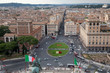 Panoramic view of Piazza Venezia and city from Vittoriano