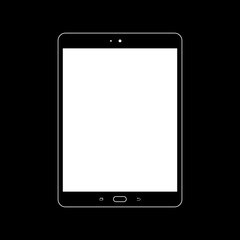Fototapete - Black tablet with white screen for web site. Tablet icon vector eps10