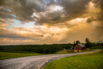 Rural Wisconsin countryside farm