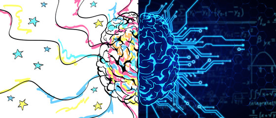 Fototapete - AI and creativity concept