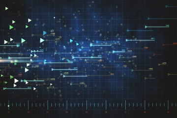 Poster - Digital grid backdrop with arrows
