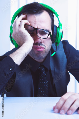 I Hate My Office Work Tired And Exhausted Businessman Working In