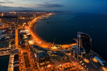 Wall Mural - Aerial view of Barcelona coast