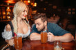 © Nomad_Soul - Surprised drunk man stairs at breasts of waitress