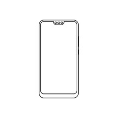 Fototapete - Smartphone new model outline vector eps10. Mobile phone outline.