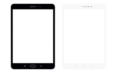 Black and white set tablet illustration. Tablet vector eps10.