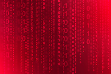 Binary code against red background