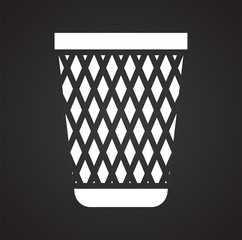 Fototapete - Trash bin icon on background for graphic and web design. Simple vector sign. Internet concept symbol for website button or mobile app.