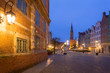 Architecture of the old town in Gdansk at dawn, Poland