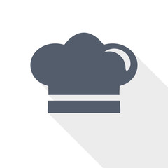 Poster - chef hat, restaurant logo web icon, flat design vector illustration