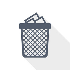 Leinwandbilder - trash can web icon, garbage bin flat design vector illustration
