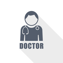 Poster - male doctor web icon, flat design vector illustration
