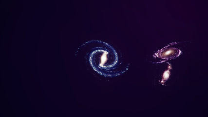 Wall Mural - 3d illustration galaxy in deep space. spiral galaxy consisting of star dust, nebula of gas. concept 