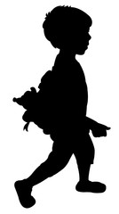 Wall Mural - a student boy body silhouette vector