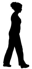 Sticker - woman walking body silhouette vector