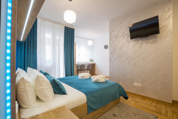 Interior of a hotel apartment, bedroom