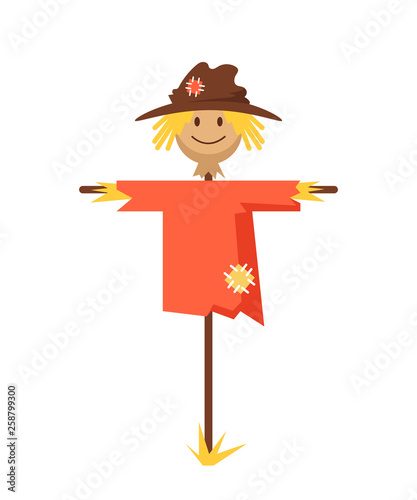 Fotografía Happy smiling scarecrow character