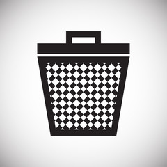 Fototapete - Trash bin icon on background for graphic and web design. Simple vector sign. Internet concept symbol for website button or mobile app.