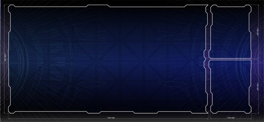 Poster - HUD UI GUI futuristic user interface screen elements set. High tech screen for video game. Sci-fi concept design. Vector illustration