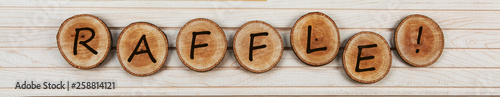 Fotomural Raffle word sign - design for tombolas, lottery, raffles, fetes and shows