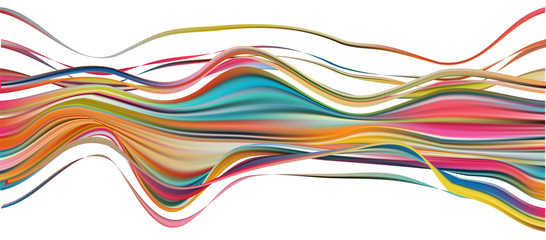 Canvas Print - Colorful flow brush stroke. Ribbon isolated line.