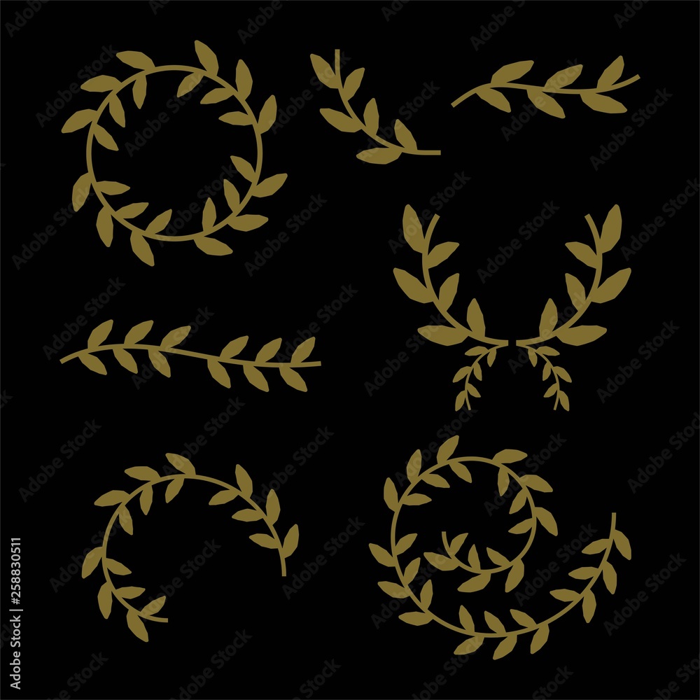 Leaf floral gold logo pack vector background. Stock Vector | Adobe Stock