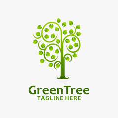 Wall Mural - Green tree logo design