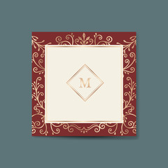 Canvas Print - Initialed gold frame background