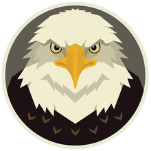 The Eagle Head Vector Illustration Of A Bird In A Round Frame