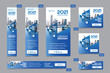 © wheeliemonkey - City Background Corporate Web Banner Template in multiple sizes. Easy to adapt to Brochure, Annual Report, Magazine, Poster, Corporate Advertising media, Flyer, Website.