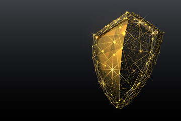 Poster - SHIELD low poly gold