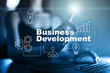 © WrightStudio - Business development concept, Strategy of  growth on virtual screen.