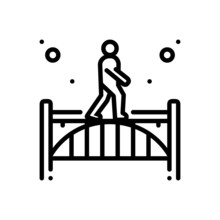 Black Line Icon For Footbridge