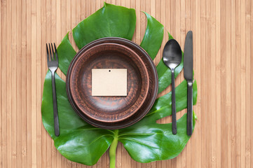 Poster - Tropical eco style table setting