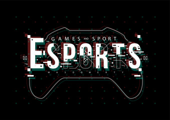 Fototapete - Esports. Conceptual Layout with HUD elements for print and web. Lettering with futuristic user interface elements.