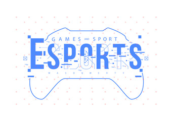 Fototapete - Esports. Conceptual Layout with HUD elements for print and web. Lettering with futuristic user interface elements.
