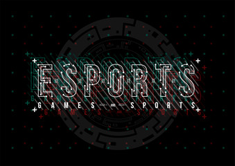 Fototapete - Esports. Conceptual Layout with HUD elements for print and web. Lettering with futuristic user interface elements.