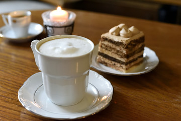 Coffee on set cafe table