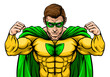 A tough superhero cartoon super hero character or sports mascot