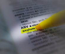 A Close Up Of The A Dictionary Page Showing The Highlighted Word: Asylum