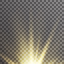 Sunrise Light Glow Abstract Ray Explosion Magic Decoration Effect Holy Template Transparent Background Design Vector Illustration
