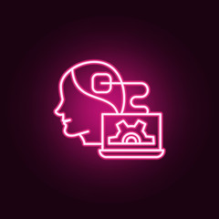 Poster - android artificial intelligence neon icon. Elements of Artifical intelligence set. Simple icon for websites, web design, mobile app, info graphics