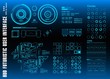 © PALERM089 - HUD futuristic blue user interface, target. Dashboard display virtual reality technology screen
