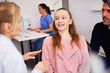 © gpointstudio - Female dentist and patient making a conversation