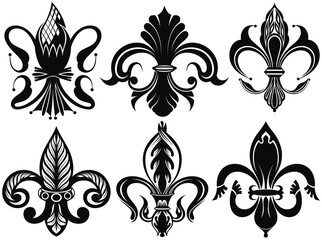 Wall Mural - Vector illustration lily flower heraldic emblem. Royal fleur-de-lis