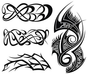 Wall Mural - art deco elements designs pattern, art tribal tattoo