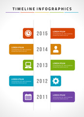 Poster - Timeline infographics and icons vector design template.